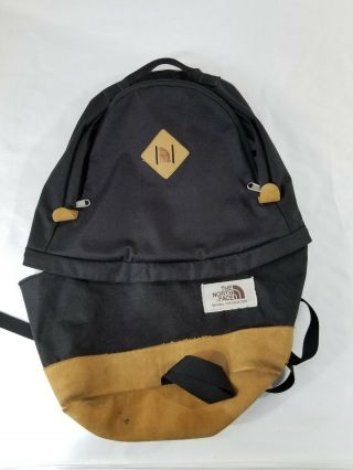 Vintage North Face Black Backpack Day Pack Euc
