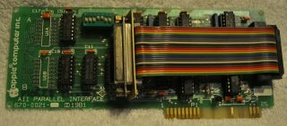 Apple Ii Plus Iie Parallel Interface Card 670 - 0021 1981 W/ Cable Guaranteed
