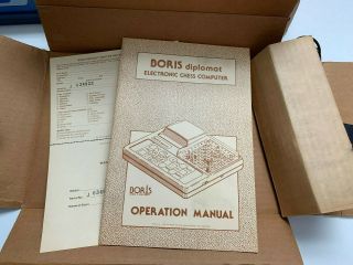 Vintage BORIS DIPLOMAT Bd - 1 Electronic Chess Computer - 1979 Chafitz USA 3