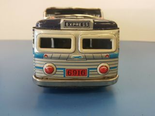 Vintage Greyhound Scenicruiser Express Friction Tin Coach Toy Bus Japan 6916 2