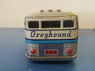 Vintage Greyhound Scenicruiser Express Friction Tin Coach Toy Bus Japan 6916 3