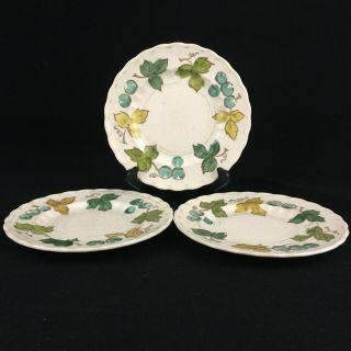 Set Of 3 Vtg Bread Plates By Metlox Vineyard Vernon Ware Poppytrail Grapes Usa