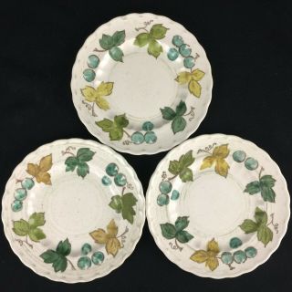 Set of 3 VTG Bread Plates by Metlox Vineyard Vernon Ware PoppyTrail Grapes USA 4