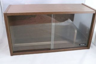 Vintage Retro Teac Wood Grain Cd/dvd Media Storage Cabinet Case Glass Doors