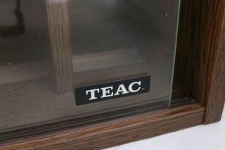 Vintage Retro TEAC Wood Grain CD/DVD Media Storage Cabinet Case Glass Doors 5