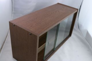 Vintage Retro TEAC Wood Grain CD/DVD Media Storage Cabinet Case Glass Doors 6