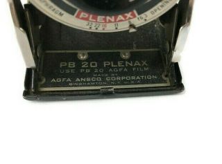AGFA ANSCO PB 20 PLENAX Folding Camera 1930 ' s Vintage - 7