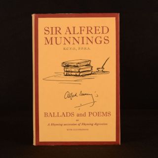 1957 Ballads And Poems Sir Alfred Munnings Signed Limited Edition Dustwrapper