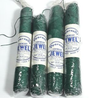 Pearsalls Jewel Thread Yarn Knitting Crochet Green Vintage Bulk