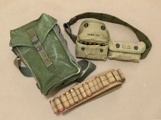 Vintage Us Military Army Od Green Belt Ammo/gear Storage Pouch/bag