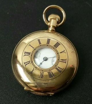 Lever Brothers Vintage Lady Gold Plated Hunter Pocket Watch.  For Service/repair