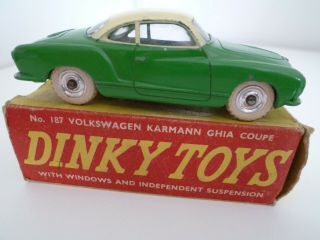 Vintage Dinky 187 Volkswagen Karmann Ghia Coupe Box Issued 1959 Vgc (g)