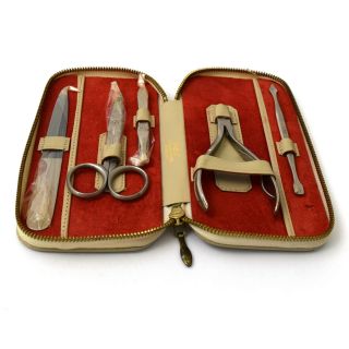 Vintage GRIFFON Manicure 5 - Piece Set with Top - grade Cowhide Zip Case 2