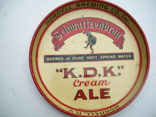 Vintage Schartzenbrau Kdk Cream Ale Beer Tray,  Hornell Brewing Co - Hornell,  Ny