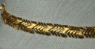 Vintage NAPIER Gold Tone Chunky Z/Zigzag Pattern Link Necklace Choker 16 