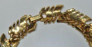 Vintage NAPIER Gold Tone Chunky Z/Zigzag Pattern Link Necklace Choker 16 
