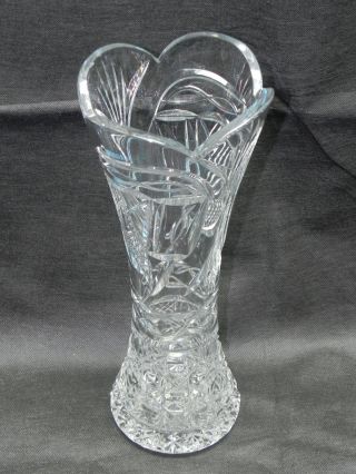 Vintage Art Glass Cut Crystal Vase Signed By Artist O 
