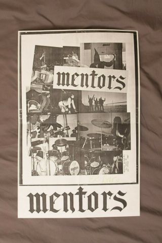 Vtg The Mentors Poster Signed By El Duce Scum Punk Metal Dwarves Gg Allin