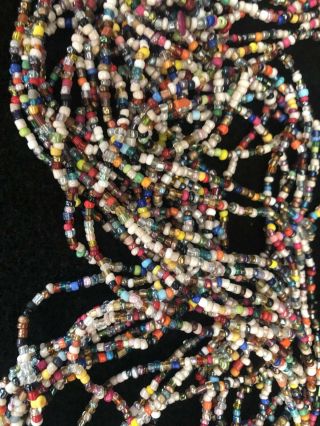 Vintage Native American Multi Strand Seed Bead Necklace 30 Strand Multi Color 5