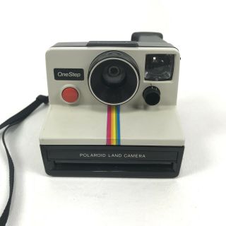 Vintage Polaroid Onestep White Rainbow Stripe SX70 Instant Film Land Camera 2