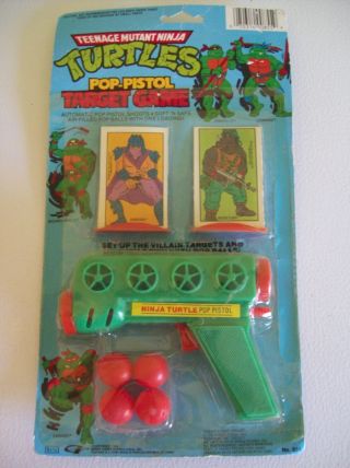 Retro Teenage Mutant Ninja Turtles Pop Pistol Target Game Tmnt Shredder Vintage