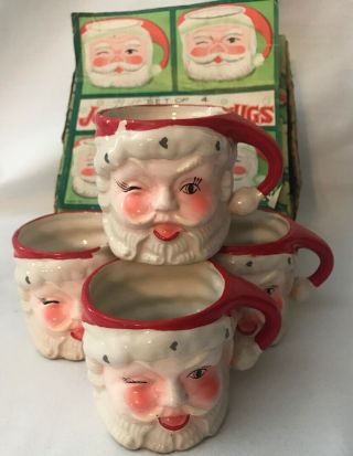 Vintage Napcoware Winking Santa Claus Ceramic Mug Cup Japan Hand Painted X - 435/m