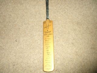 Vintage Signed Pre Printed Miniature Cricket Bat South Africa Tour 1960 Wil Gunn