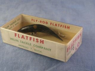 Vintage Fly Rod Flatfish Casting Fishing Helin Tackle Co Float Lure Hook Bait F7