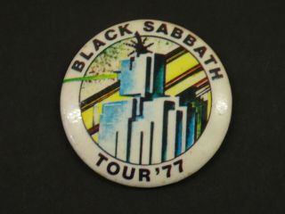 Vintage Pin Badge - Black Sabbath Tour 1977 - Heavy Metal /rock