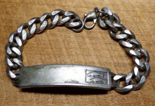Vintage Silver Avon Id Bracelet With Fish/sharks/pisces Embossed On Front