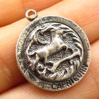 Vtg Danecraft 925 Sterling Silver Capricorn Zodiac Sign Charm Pendant
