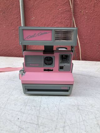 Vintage Polaroid Cool Cam 600 Pink & Gray Strap Instant Film Camera