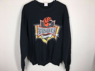 Vintage Cincinnati Bengals Crewneck Sweatshirt T Shirt Black Xl 90s Nfl Football