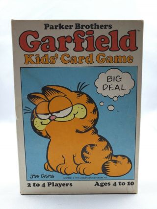 Vintage Garfield Kids Card Game Jim Davis Parker Brothers Travel Family Fun Game
