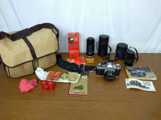 Vintage Canon Ae - 1 Program 35mm Slr Camera W/ Lens & Manuals For Parts/repair