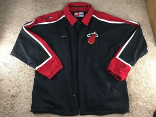 Vintage Nike Miami Heat Game Worn Warm Up Jacket Suit Jersey 2xl Hardaway Askins