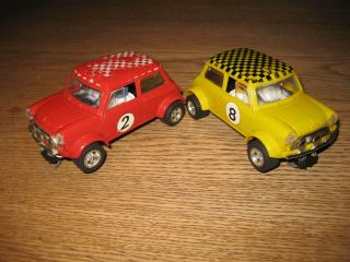 Scalextric - Made In England - Two Vintage - Ref C - 7 - Rally Mini Cooper - 1960´s.