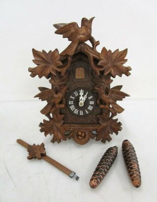 Vintage Cuckoo Clock W/ 2 Weights - Made In West Germany