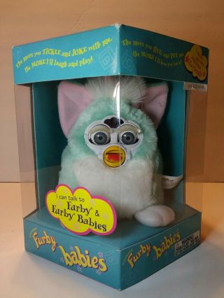 Vintage Furby Baby 70 - 940 Tiger Electronics Baby Blue 1999