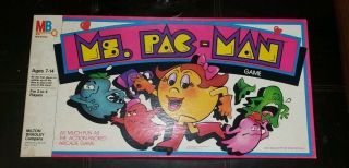 Vintage Ms.  Pac Man Board Game Milton Bradley Mb 1982 100 Complete With Extra