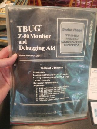 TBUG Z - 80 Monitor and Debugging Aid TRS - 80 computer software 2