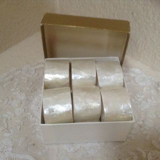 Vintage Boxed Set Of 12 Gumps Shell Napkin Ring Euc