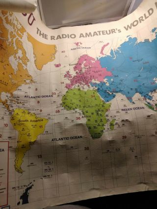 Yaesu Amateur Radio Map Of The World 24 " X 36 " Ham Radio Advertising Vintage