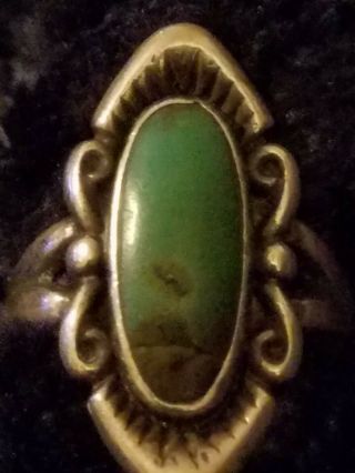 Vintage Turquoise Sterling Silver Ring Size 7