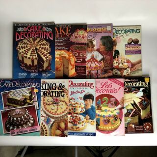 9 Vtg 1980s Wilton Yearbook Cake Decorating Pattern Books Back Issue Magazines