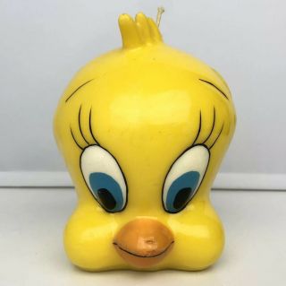Vintage Huge 6” Tweety Bird Head Candle Warner Bros Looney Tunes Statue