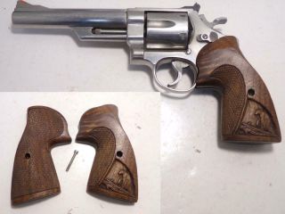 Vintage Carved Tiger Eye Gun Grips For S&w N Frame 20 21 22 25 27 29 629 Square