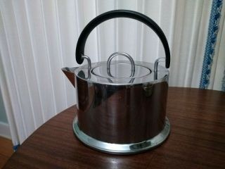 Vintage Bodum Carsten Jorgensen Tea Kettle Polished Stainless Steel Teapot Vgc