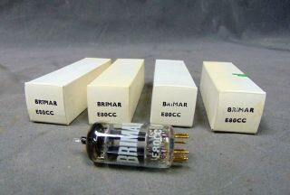 NOS Brimar E80CC Matched Quad 4x Electron Tube Vacuum Amp Tubes 2