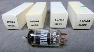 NOS Brimar E80CC Matched Quad 4x Electron Tube Vacuum Amp Tubes 3